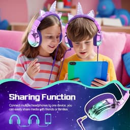 Koptelefoon kinderen met draad - Kinderkoptelefoon - Bedrade hoofdtelefoon - Veilig volume - School - Tablet - Laptop - Reizen - Muziek luisteren — thumbnail 4