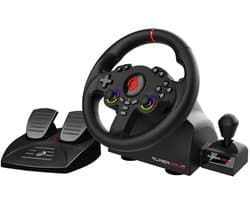 Subsonic Superdrive 220 RS-X Zwart USB Stuur + pedalen + versnellingspook Nintendo Switch, Nintendo Switch 2, PC, PlayStation 4, Xbox One, Xbox Series S, Xbox Series X