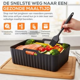 Nevana Airfryer Accessoires - Pizza pan - Spiesrek - Rooster - Heteluchtfriteuse Accessoires Set - Geschikt voor alle Airfryers XL en XXL - Rechthoekvorm — thumbnail 4