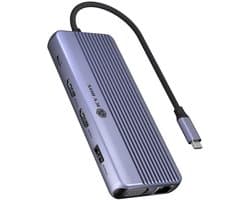 ICY BOX IB-DK4062-CPD Bedraad USB 3.2 Gen 1 (3.1 Gen 1) Type-C Antraciet