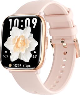 Evy24 Smartwatch - Premium Smartwatch - Sporthorloge - Smartwatch Heren en Dames - BT Bellen - Activity Tracker - Gezondheidsmonitor - Stappenteller - Siliconen en Rvs band - Rosé — thumbnail 2