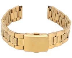 Metalen Horlogeband, Verstelbare Gouden Dubbele Sluiting Gesp Bescherming Roestvrij Stalen Horlogeband Vervanging Luxe voor Smartwatch voor Heren