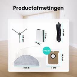 BukkitBow - Accessoireset Geschikt voor Eufy G50 & L60 Hybrid (SES) - Met HEPA Filters, Roller, Zijborstels, Mopdoeken & Stofzakken - Vervangingsonderdelen - 17-Delige Set — thumbnail 4