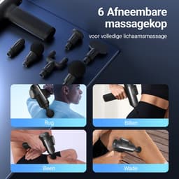 MERACH Massageapparaat - Borstelloze motor krachtige massagepistool met 6 opzetstukken - 5 standen, Compleet spierontspanningsset voor diepe weefselmassage - 4 uur batterijduur, automatische stop - massagegun voor lichaam, rug & schouders — thumbnail 3