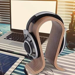 Duurzame Hoofdtelefoonhouder van Notenhout - Universele Antislip U-vormige Stand — thumbnail 5