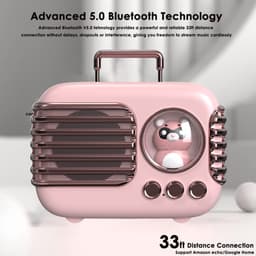 JeiibrZui Mini Bluetooth Speaker - Draadloze Bluetooth-speaker - 5 uur speelduur 400 mAh batterij - 1 stuks - Roze — thumbnail 4