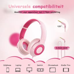 Koptelefoon kinderen met draad - Kinderkoptelefoon - Bedrade hoofdtelefoon - Veilig volume - School - Tablet - Laptop - Reizen - Muziek luisteren — thumbnail 3