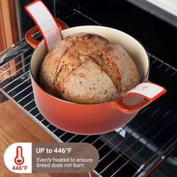 Bakmatten - Set van 3 - Lange Handvatten Deeg Mat - Broodsjaals - Siliconen - Antiaanbakmat - Brood Sling - Broodbakmat - Herbruikbare - Geschikt Voor Airfryer / Oven / Magnetron - 52,5×21,5×0.07cm - Rood+Oranje+Zwart — thumbnail 5