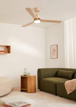 CREATE - Stille plafondventilator 40W met licht - Zand- Ø132cm -Controller voor wandmontage + afstandsbediening - WIND MODERN — thumbnail 4