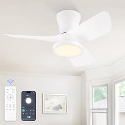 Plafondventilator met licht, Ø 76,2 cm, stille motor, 6 snelheden, timer, app bediening — thumbnail 2