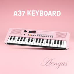 Áengus Keyboard Piano Keyboard Kind met 37 toetsen - Aanslaggevoelige Toetsen - USB-C MIDI - Roze - inclusief Stereo Koptelefoon — thumbnail 2