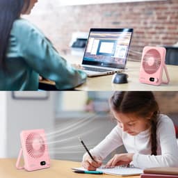Draagbare Mini USB Ventilator met 5000mAh - Fluisterstil met 1-100 Snelheden, 24u Autonomie en Snelladen via USB-C — thumbnail 2