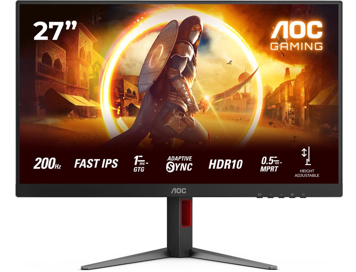 AOC 27G4HA - Full HD IPS Gaming Monitor - G-Sync Compatible - Ergonomisch - 200Hz - 27 inch — afbeelding 1