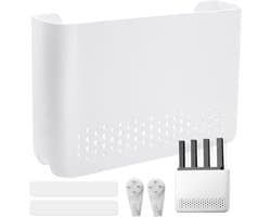 Router Box - 25,6 × 17 × 5 cm router verbergen wandbox kunststof witte router kast home router opbergdoos WLAN router houder muur voor het opbergen van routers