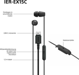 Sony IER-EX15C – In-ear USB-C oordopjes met microfoon - Zwart — thumbnail 3