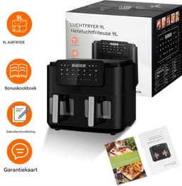 Thuys – Heteluchtfriteuse XXL 9L 2 Laden LED – 2400W – Zwart — thumbnail 5