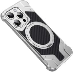Geschikt voor Magnetische ringstandaard van koolstofvezel en aluminium Geschikt voor iPhone 14, 15, 16 Pro Plus Max — thumbnail 1