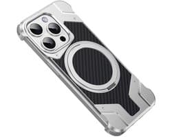 Geschikt voor Magnetische ringstandaard van koolstofvezel en aluminium Geschikt voor iPhone 14, 15, 16 Pro Plus Max