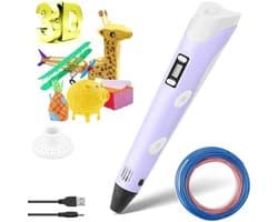 Professionele 3D-pen Geschikt voor kinderen - Inclusief 12 kleuren PLA-filament van 1,75 mm