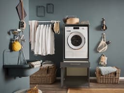 Wasmachine kast met verhoger - Wasmachine kast - Wasmachine ombouw meubel - Antraciet - Wasmachine ombouw kast - Hoogte 162 cm — thumbnail 1