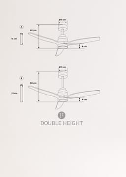 Plafondventilator met wifi, dimbaar licht en stille werking - 132 cm — thumbnail 5