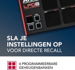 Akai Professional LPD8 - USB MIDI-Controller met 8 Responsieve MPC-Drumpads voor Mac en PC, 8 Toewijsbare Knoppen en Muziekproductiesoftware — thumbnail 4