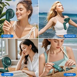 Draagbare Mini Handventilator - Oplaadbare USB Ventilator met 5 Snelheden - Opvouwbare Zakventilator voor Kantoor en Outdoor — thumbnail 5