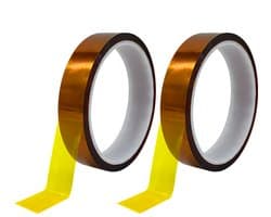 Techidna® - Hittebestendige Kapton Tape - 25 mm × 66 m (2 Rollen van 33 m) - Polyimide Tape voor 3D-Printer, Sublimatie, Solderen & Isolatie