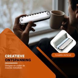 Finesse Mondharmonica – C Majeur – met Case - voor Volwassenen & Kinderen - Zilver — thumbnail 4