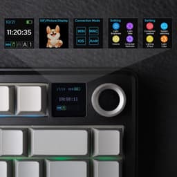 EPOMAKER x AULA F75 MAX - Zwart/Grijs - Mechanisch Draadloos Toetsenbord - RGB - 75% - QWERTY - Gaming Keyboard - Leobog Reaper Switch — thumbnail 8