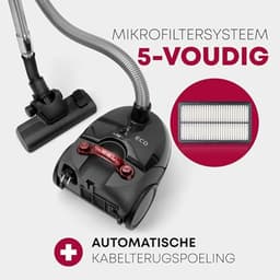 Stofzuiger met energiebesparing van 700 watt | 5-voudig microfiltersysteem | Omkeerbare vloerborstel | Vaatzuiger met zak — thumbnail 2