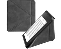 E-Reader Hoes voor Kobo Libra 2 met Kickstand - Leren Ereader Cover in Antraciet
