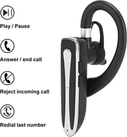 Sports Headset with Charging Case, Headsets for Mobile Phones Noise Cancelling Handsfree Earphone Built-in Microphone, Wireless One Ear Earphone for Business Sports — thumbnail 5