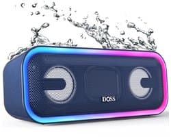 Krachtige Bluetooth-luidspreker met lichteffecten en extra bas, 15 uur batterijduur, draadloze stereo-koppeling