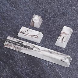 4 Key Set Durable Fashion Professional DIY Key Kit for Mechanical Keyboards Space+ESC+Enter+Numpad Enter Key Elegant Lands e Painting Design (Shanshui keycap 4 keys) — thumbnail 4