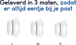 Ibley ComfortFit Siliconen double flange oortips voor Apple AirPods Pro (1e generatie) wit - Siliconen Earplug - Double flange design - S/M/L formaat - 3 paar - 3 maten — thumbnail 5