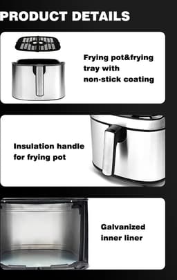 Visuele airfryer van 8 liter — thumbnail 11