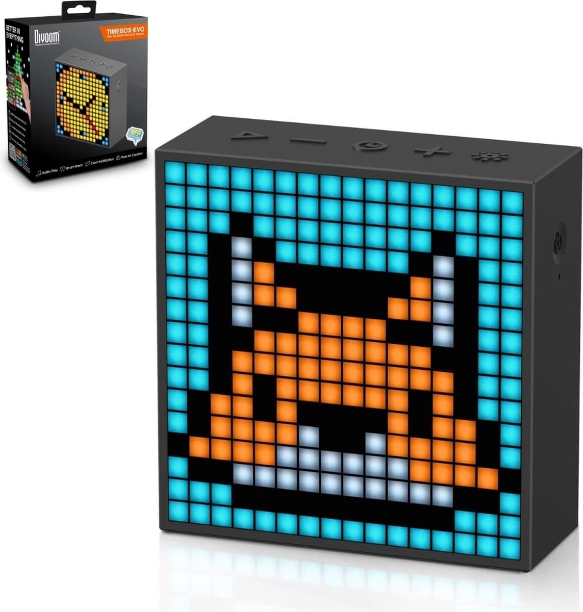 Divoom™ - Timebox Evo - Pixelart Bluetooth Speaker - Zwart Wekker — afbeelding 1