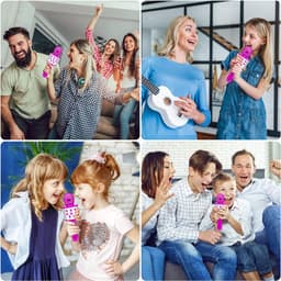 Karaoke microfoon voor kinderen, bluetooth microfoon voor kinderen, karaoke 4-in-1, geweldig als speelgoed voor jongens en meisjes vanaf 4 jaar — thumbnail 5