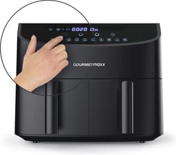 GOURMETmaxx Airfryer met Dubbele Kamer 2x3,5 L Zwart met Touchdisplay en Timer Energiezuinig Frituren 10 Programma’s 2400 W — thumbnail 2
