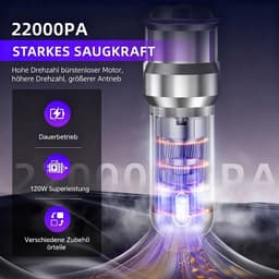 Car Vacuum Cleaner Brushless Motor LCD Display Power Vacuum Cleaner - Cordless Handheld Wireless Vacuum Cleaner with Multi-Mode Suction & Accessories — thumbnail 3