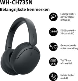 SONY WH-CH735N - Draadloze koptelefoon met Noise Cancelling - Zwart — thumbnail 5