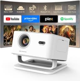 Mini Beamer 1920 x 1080 LED - WiFi 6 Android 14 Smart Projector - Draagbaar Lichtgewicht - HDMI USB Bluetooth - Voor Gaming Onderwijs Thuisbioscoop Zakelijk — thumbnail 1