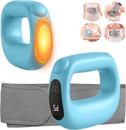 Diepe spiermassagegun met verwarmingsfunctie, instelbare intensiteit en snelheid, oplaadbaar, geschikt voor sporters en iedereen (blauw). — thumbnail 1