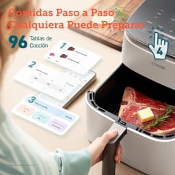 Airfryer 6 liter 1725W met 9 functies stille heteluchtfriteuse met antiaanbaklaag en digitale temperatuurregeling zwart — thumbnail 2
