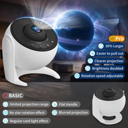 Sterrenhemel Projector, 13-In-1 Galaxy Projector, Led-Sterrenhemel Met Timer, Plafondprojector 360° Rotatie, Kamerplanetarium Voor Kinderen En Volwassenen, Cadeau, Wit — thumbnail 5