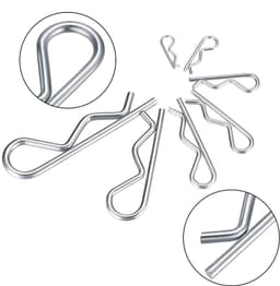 100-delige stalen splitpennen set, Roestvrij stalen RC Clips, Borghulzen, Veerclip Set, Carrosserieclips, Veiligheidsclips, Bevestigingsclips geschikt voor tractoren, grasmaaier en auto's — thumbnail 4