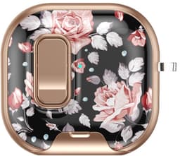 Telestore - hoesje geschikt voor AirPods 5 en AirPods 4 Hard case cover - zwart roze goud bloemen - TPU hoesje Beschermhoes - AirPods 5 en 4 Cover - AirPods 5 / 4 hoesje - Geschikt voor Apple AirPods 5 en AirPods 4 — thumbnail 4