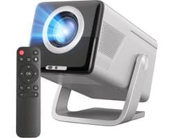 Beamer Draagbaar - 1000 ANSI Lumen Full HD 1080p - LED Projector - Android 14 Smart Systeem - Wi-Fi Bluetooth - Voor Thuisbioscoop En Buiten