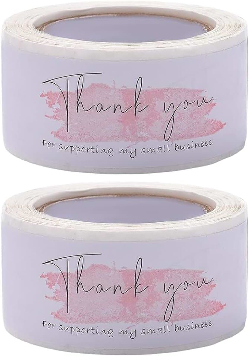 240 stuks Bedankt voor uw aankoop stickers 1x3 inch (2,5x7,6 cm) rechthoekige zelfklevende etiketten voor kleine bedrijven verpakking bruiloft feestartikelen scrapbooking briefpapier — afbeelding 1